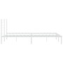 Bettgestell aus Metall mit weißem Kopfteil 193x203 cm von vidaXL, Betten und Lattenroste - Ref: Foro24-352374, Preis: 90,00 €...