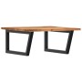 Estante de lavabo de pared acero y madera maciza de acacia