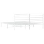 Bettgestell aus Metall mit weißem Kopfteil 193x203 cm von vidaXL, Betten und Lattenroste - Ref: Foro24-352374, Preis: 90,00 €...