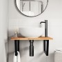 Estante de lavabo de pared acero y madera maciza de acacia