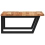 Estante de lavabo de pared acero y madera maciza de acacia