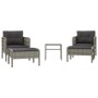 5-piece garden furniture set and gray synthetic rattan cushions by vidaXL, Garden sets - Ref: Foro24-319682, Price: 221,39 €,...