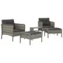 5-teiliges Gartenmöbel-Set und graue synthetische Rattankissen von vidaXL, Gartensets - Ref: Foro24-319682, Preis: 248,95 €, ...
