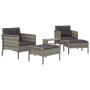 5-teiliges Gartenmöbel-Set und graue synthetische Rattankissen von vidaXL, Gartensets - Ref: Foro24-319682, Preis: 221,49 €, ...