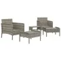 5-teiliges Gartenmöbel-Set und graue synthetische Rattankissen von vidaXL, Gartensets - Ref: Foro24-319682, Preis: 248,95 €, ...
