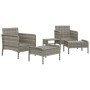 5-teiliges Gartenmöbel-Set und graue synthetische Rattankissen von vidaXL, Gartensets - Ref: Foro24-319682, Preis: 221,49 €, ...