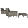 5-teiliges Gartenmöbel-Set und graue synthetische Rattankissen von vidaXL, Gartensets - Ref: Foro24-319682, Preis: 221,49 €, ...