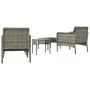 5-teiliges Gartenmöbel-Set und graue synthetische Rattankissen von vidaXL, Gartensets - Ref: Foro24-319682, Preis: 248,95 €, ...