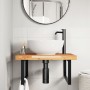Estante de lavabo de pared acero y madera maciza de acacia