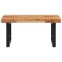 Estante de lavabo de pared acero y madera maciza de acacia