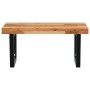 Estante de lavabo de pared acero y madera maciza de acacia
