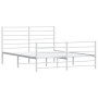Estructura cama metal con cabecero y estribo blanco 150x200 cm de vidaXL, Camas y somieres - Ref: Foro24-352388, Precio: 90,0...