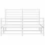 Metal bed frame with headboard and white footboard 150x200 cm by vidaXL, Beds and slatted bases - Ref: Foro24-352388, Price: ...