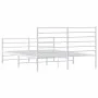 Metal bed frame with headboard and white footboard 150x200 cm by vidaXL, Beds and slatted bases - Ref: Foro24-352388, Price: ...