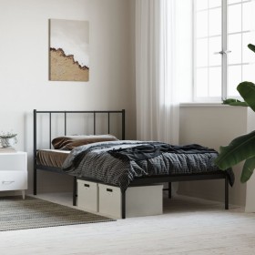 Bettgestell mit schwarzem Metallkopfteil 90x190 cm von vidaXL, Betten und Lattenroste - Ref: Foro24-352472, Preis: 60,48 €, R...