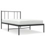 Bed frame with black metal headboard 90x190 cm by vidaXL, Beds and slatted bases - Ref: Foro24-352472, Price: 60,31 €, Discou...