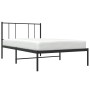 Bed frame with black metal headboard 90x190 cm by vidaXL, Beds and slatted bases - Ref: Foro24-352472, Price: 60,31 €, Discou...