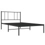 Bed frame with black metal headboard 90x190 cm by vidaXL, Beds and slatted bases - Ref: Foro24-352472, Price: 60,31 €, Discou...