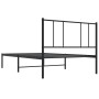 Bed frame with black metal headboard 90x190 cm by vidaXL, Beds and slatted bases - Ref: Foro24-352472, Price: 60,31 €, Discou...
