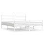 Metal bed frame with headboard and footboard white 183x213 cm by vidaXL, Beds and slatted bases - Ref: Foro24-352391, Price: ...