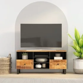 TV-Schrank aus Mangoholz und Holzwerkstoff, 100 x 33 x 46 cm von vidaXL, TV-Möbel - Ref: Foro24-351978, Preis: 101,95 €, Raba...