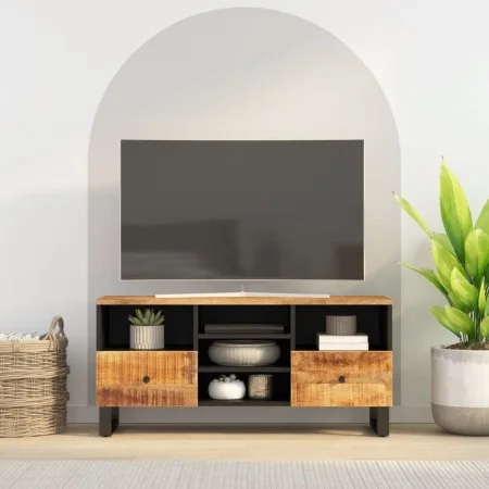 Mango wood and engineered wood TV cabinet 100x33x46 cm by vidaXL, TV Furniture - Ref: Foro24-351978, Price: 101,95 €, Discoun...
