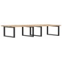 Estante de lavabo de pared acero y madera maciza de acacia