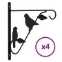 Supports for hanging baskets 4 units black steel by vidaXL, Trellises and plant supports - Ref: Foro24-319361, Price: 21,43 €...