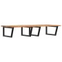 Estante de lavabo de pared acero y madera maciza de acacia