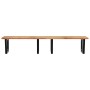 Estante de lavabo de pared acero y madera maciza de acacia
