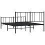 Black metal headboard and footboard bed frame 120x200 cm by vidaXL, Beds and slatted bases - Ref: Foro24-352496, Price: 86,42...
