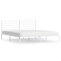Bettgestell aus Metall mit weißem Kopfteil 180x200 cm von vidaXL, Betten und Lattenroste - Ref: Foro24-352372, Preis: 114,30 ...