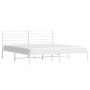 Bettgestell aus Metall mit weißem Kopfteil 180x200 cm von vidaXL, Betten und Lattenroste - Ref: Foro24-352372, Preis: 114,30 ...