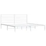 Estructura de cama de metal con cabecero blanco 180x200 cm de vidaXL, Camas y somieres - Ref: Foro24-352372, Precio: 112,35 €...