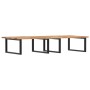 Estante de lavabo de pared acero y madera maciza de acacia