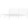Bettgestell aus Metall mit weißem Kopfteil 180x200 cm von vidaXL, Betten und Lattenroste - Ref: Foro24-352372, Preis: 114,30 ...