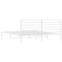 Estructura de cama de metal con cabecero blanco 180x200 cm de vidaXL, Camas y somieres - Ref: Foro24-352372, Precio: 112,35 €...