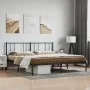Estructura de cama con cabecero metal negro 200x200 cm de vidaXL, Camas y somieres - Ref: Foro24-352487, Precio: 108,85 €, De...
