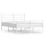 Metal bed frame with headboard and white footboard 120x190 cm by vidaXL, Beds and slatted bases - Ref: Foro24-352383, Price: ...