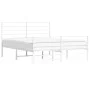 Metal bed frame with headboard and white footboard 120x190 cm by vidaXL, Beds and slatted bases - Ref: Foro24-352383, Price: ...