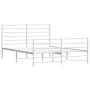 Metal bed frame with headboard and white footboard 120x190 cm by vidaXL, Beds and slatted bases - Ref: Foro24-352383, Price: ...