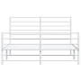 Metal bed frame with headboard and white footboard 120x190 cm by vidaXL, Beds and slatted bases - Ref: Foro24-352383, Price: ...