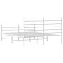 Metal bed frame with headboard and white footboard 120x190 cm by vidaXL, Beds and slatted bases - Ref: Foro24-352383, Price: ...
