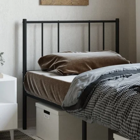 Cabecero de metal negro 100 cm de vidaXL, Cabeceros y pies de cama - Ref: Foro24-352509, Precio: 20,75 €, Descuento: %
