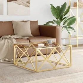 Stainless steel and glass coffee table 80x80x40 cm by vidaXL, Coffee table - Ref: Foro24-349970, Price: 197,27 €, Discount: %