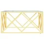 Mesa de centro acero inoxidable y vidrio 80x80x40 cm de vidaXL, Mesas de centro - Ref: Foro24-349970, Precio: 197,62 €, Descu...