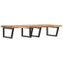 Estante de lavabo de pared acero y madera maciza de acacia