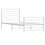 Estructura cama metal con cabecero y pie cama blanca 100x200 cm de vidaXL, Camas y somieres - Ref: Foro24-352381, Precio: 70,...