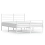 Metal bed frame with headboard and white footboard 140x190 cm by vidaXL, Beds and slatted bases - Ref: Foro24-352386, Price: ...