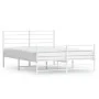 Metal bed frame with headboard and white footboard 140x190 cm by vidaXL, Beds and slatted bases - Ref: Foro24-352386, Price: ...